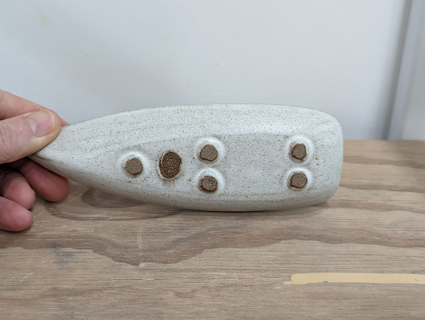 Reserved for Christina, Small stoneware boat plate