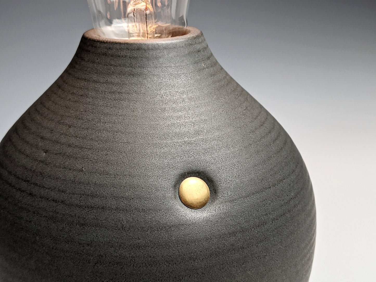 Matte black handcrafted stoneware Edison bulb lamp